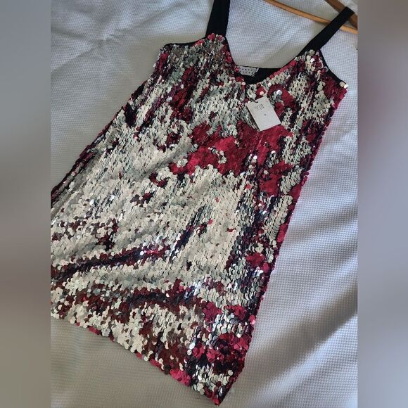 Tanya Taylor Becca Dress in Hot Pink sequins - Picture 16 of 16